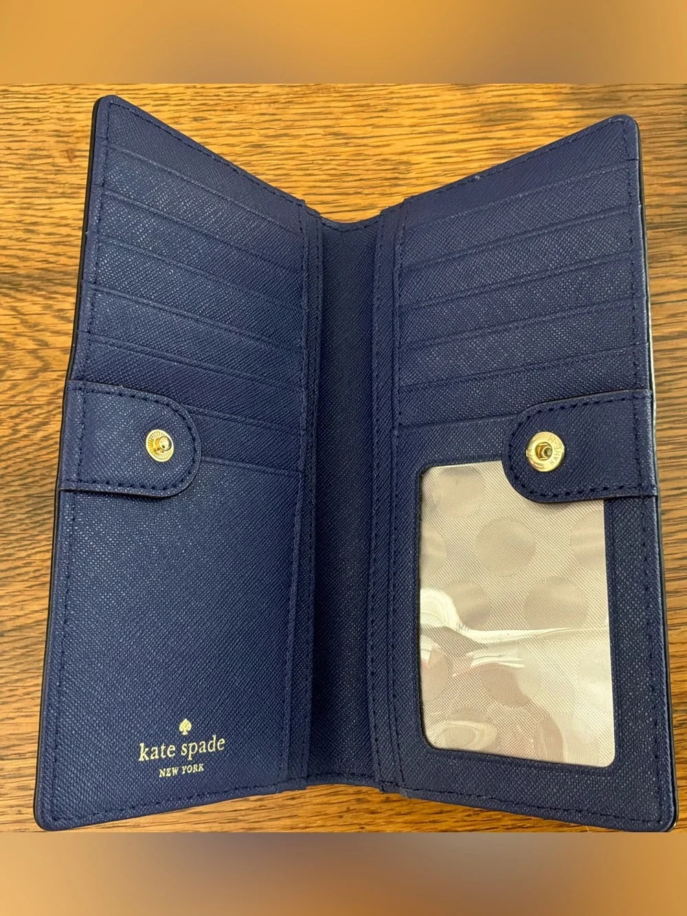 kate spade Navy and White Saffiano Wallet